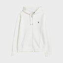 Double Knitted Full-Zip Hoodie White